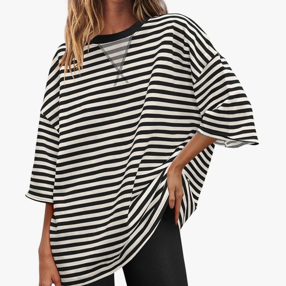 Oversized striped & boxy tee